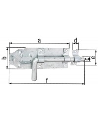 Bolzenriegel mit Schlaufe, 230x70mm