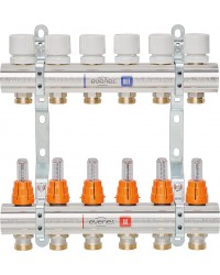 Heizkreisverteiler 10 Gruppen mit Durchflussmesse