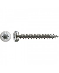 SPAX Edelstahlschraube, 5 x 40 mm, 200 Stück, Vollgewinde, Halbrundkopf, T-STAR plus T20, 4CUT, Edelstahl rostfrei A2