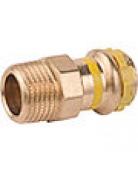 Rotguss Pressfitting Gas V-Kontur Übergangsnippel mit AG 18x3/4 PG 4243G Gas