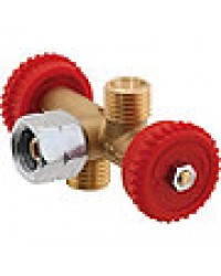 2-fach Abzweigventil G 1/4" LH-ÜM x (2x) G 1/4" LH-KN