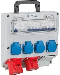 Steckdosenkombination CEE-Steckdosen: 1x 5/32A+1x5/16A 4x Schukosteckdosen, 1xFI40A