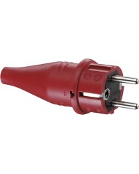 Gummi-Schutzkontaktstecker rot, 16A 250V IP 44