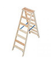 Stufen-Doppelleiter aus Holz, Krause 2x8 Stufen