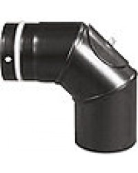 Pellet-Abgasbogen 90°, Ø 80mm, Schwarz emailliert