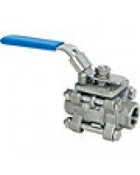 3 tlg.Muffenkugelhahn Edelstahl Werkstoff 1.4408 PN 64/40 1 1/4" Typ A 641 TLD